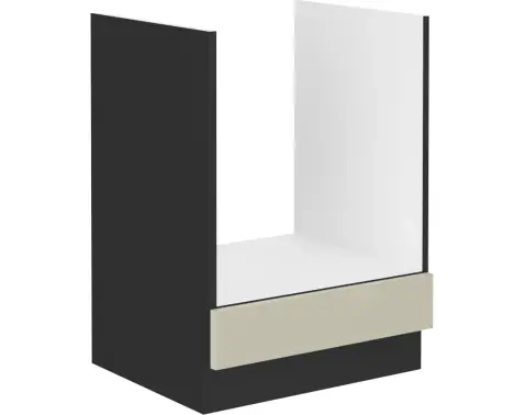 Kuchynská skrinka pre vstavanú rúru Arona, 60 cm, kašmírová/čierna%