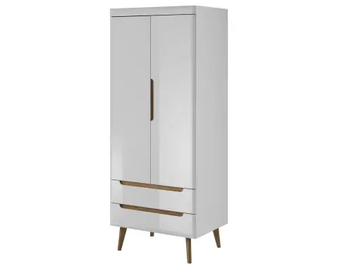 Šatníková skriňa Nordi, dub riviera/bielylesk%