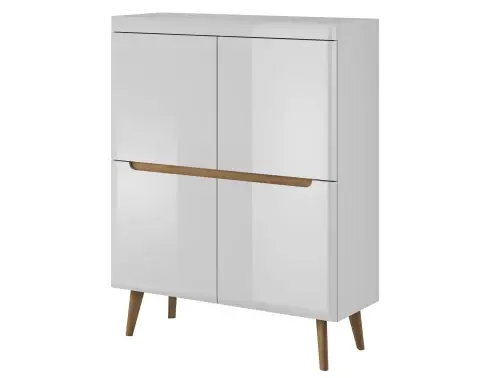 Úložná skrinka Nordi, dub riviéra/biely lesk%