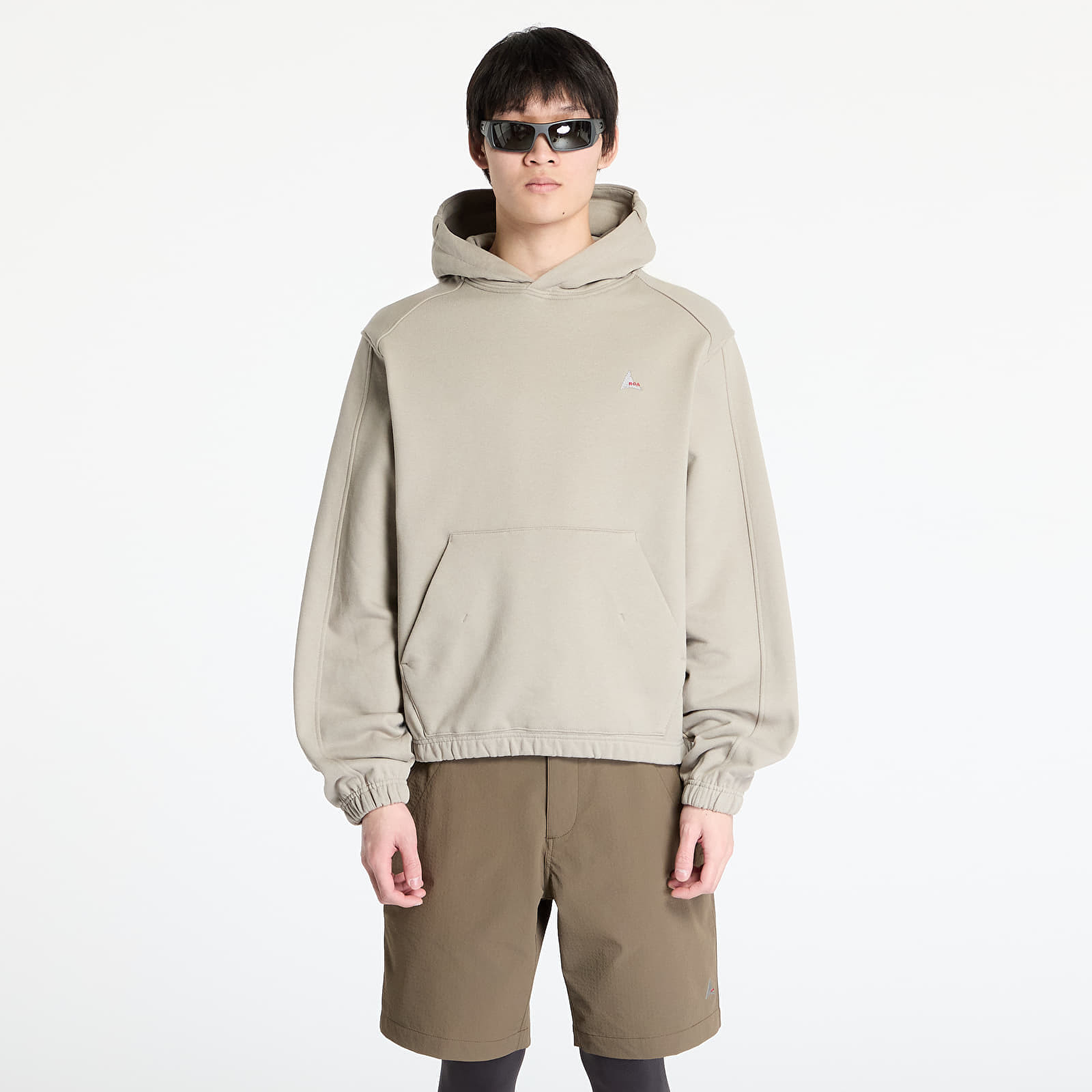 Mikina ROA Logo Hoodie Taupe S