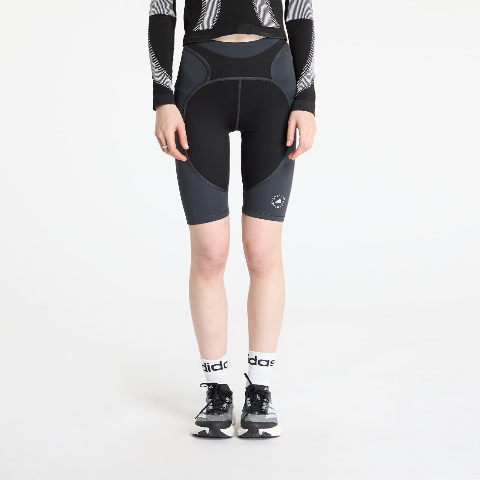 Šortky adidas by Stella Mccartney Two-Tone Bike Leggings Black/ Black/ Carbon XS