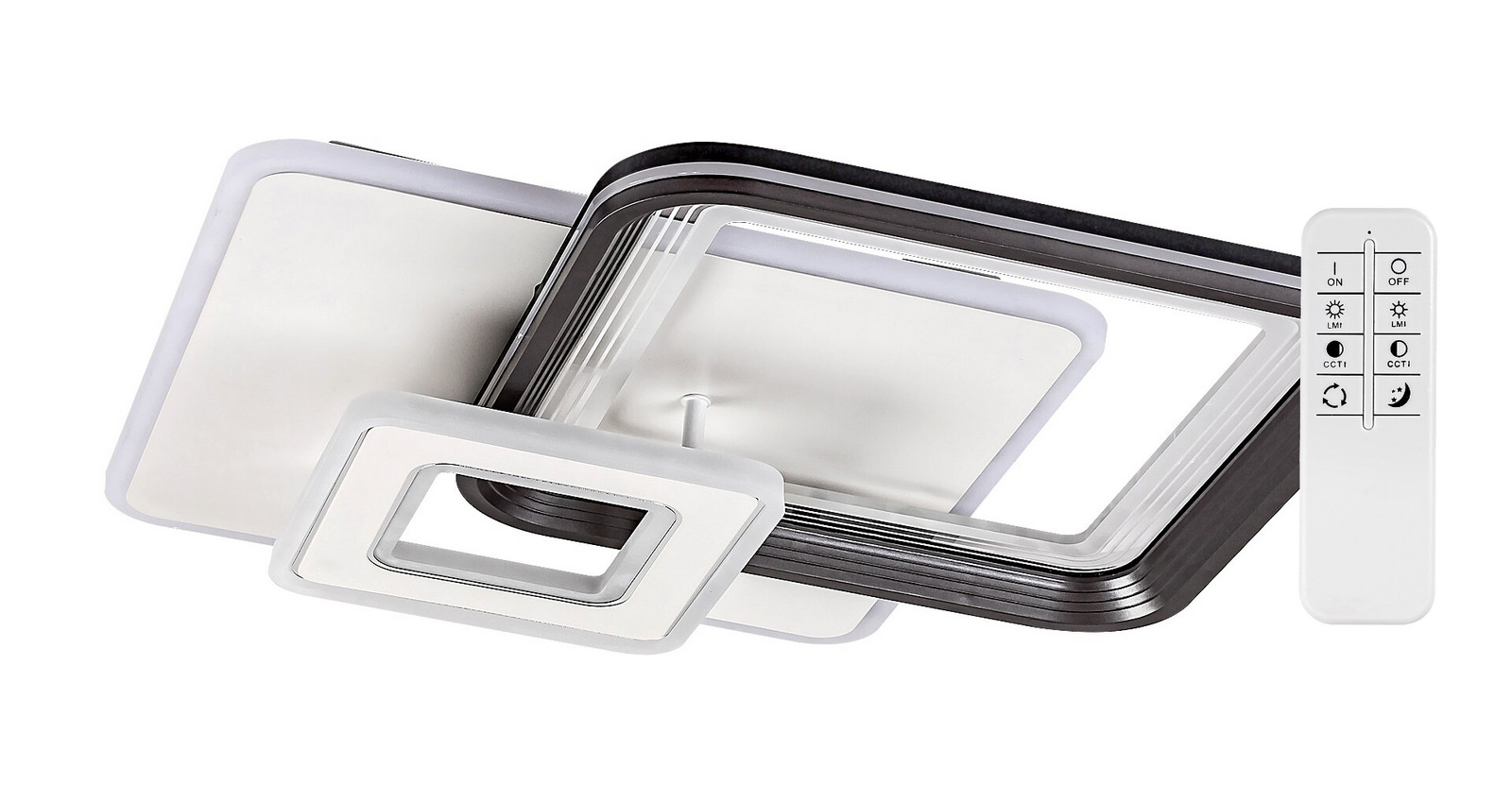 Rabalux Šedé stropné LED svietidlo Stregobor štvorcové 495x495mm 48W CCT s DO R2937