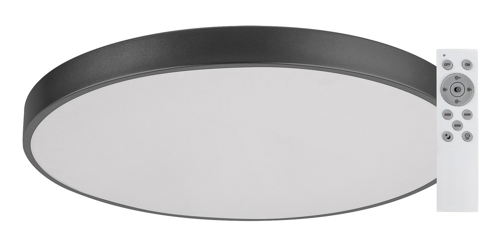 Rabalux Čierne stropné LED svietidlo Tesia okrúhle 600mm 60W CCT s DO 3316