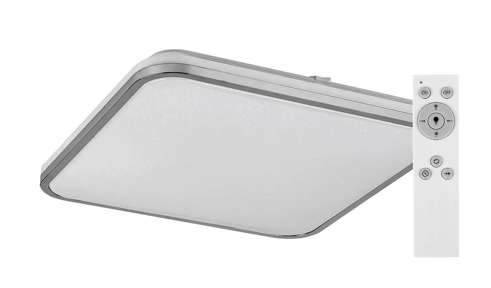 Rabalux Chrómové stropné LED svietidlo Linden štvorcové 455x455mm 72W CCT s DO 3479