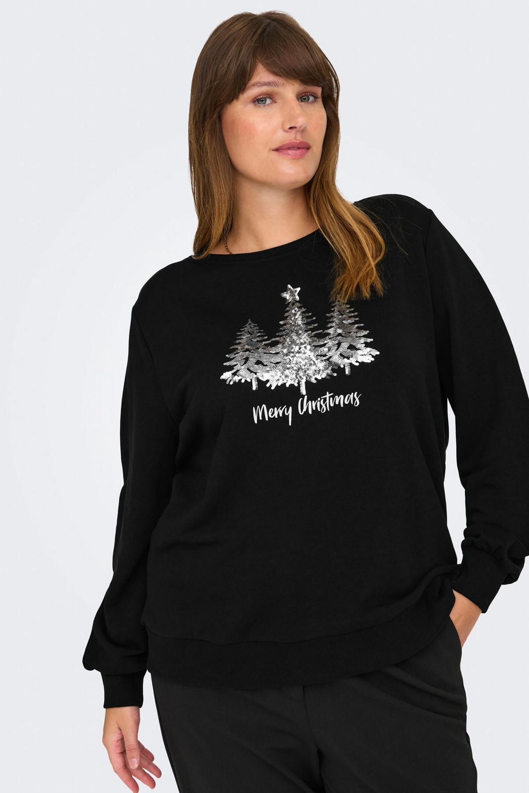 ONLY CARMAKOMA CARXMAS LS O-NECK SWEAT JRS