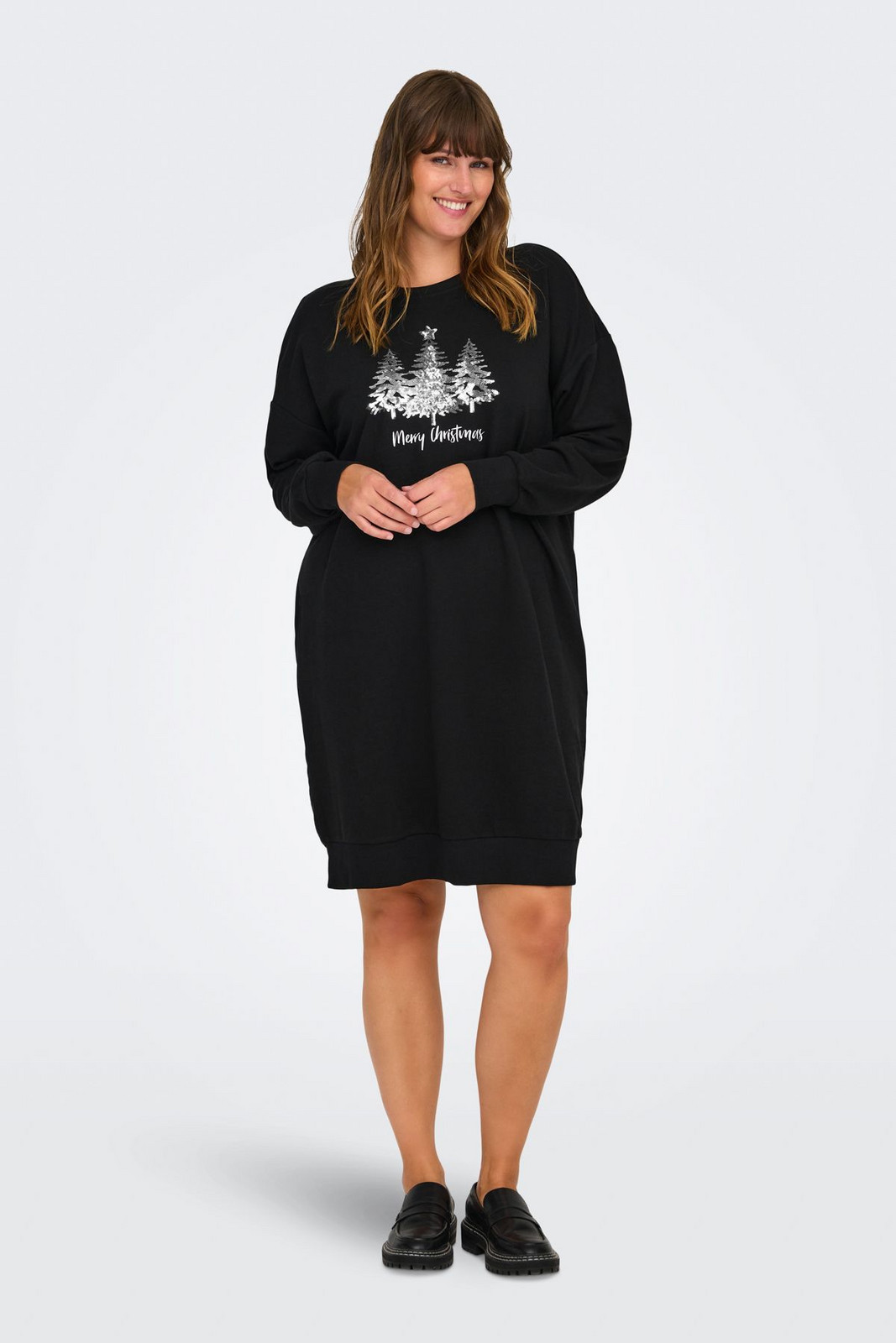 ONLY CARMAKOMA Sweatshirt-Kleid CARXMAS Midikleid