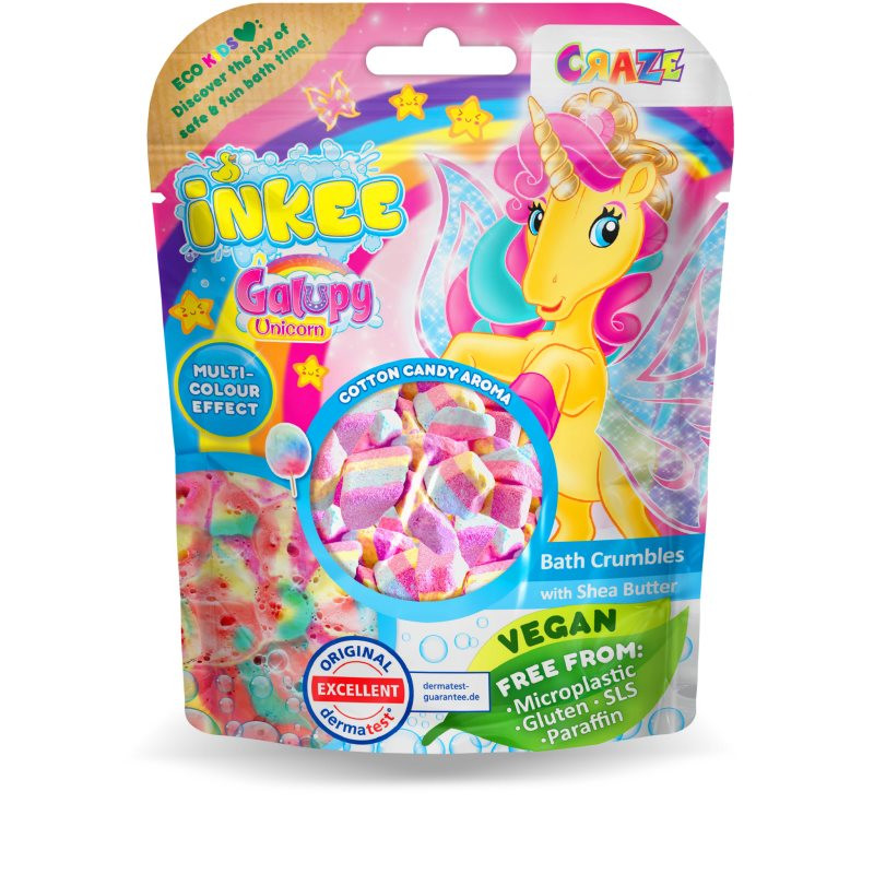 Craze INKEE Galupy Unicorn kúpeľové vločky pre deti 100 g