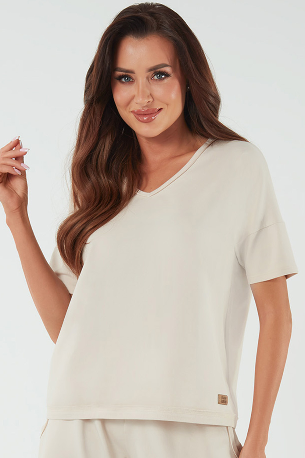 Talianska móda Madri po celej dĺžke farba: béžová 2XL