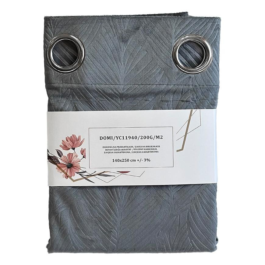 Záves na krúžkoch YC11940/200G/117/140x250 cm sivý