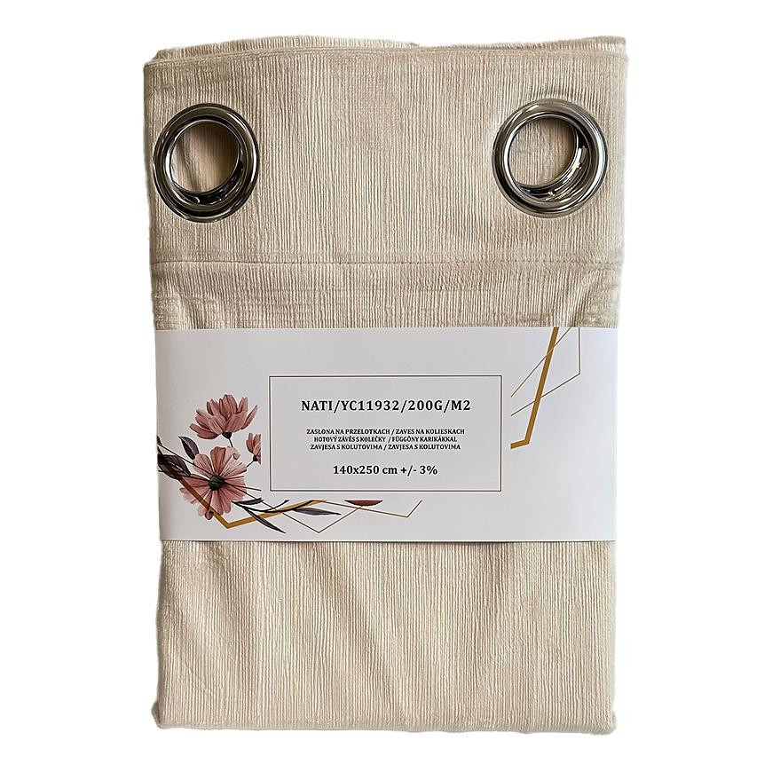 Záves na krúžkoch YC11932/200G/027/140x250 cm béžový