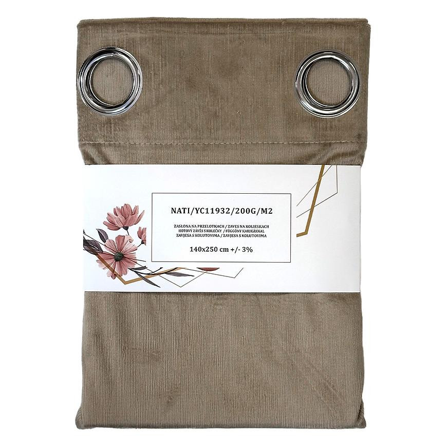 Záves na krúžkoch YC11932/200G/060/140x250 cm béžový