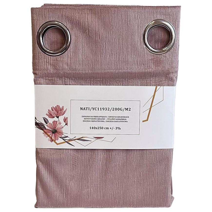 Záves na krúžkoch  YC11932/200G/010/140x250 cm vresový