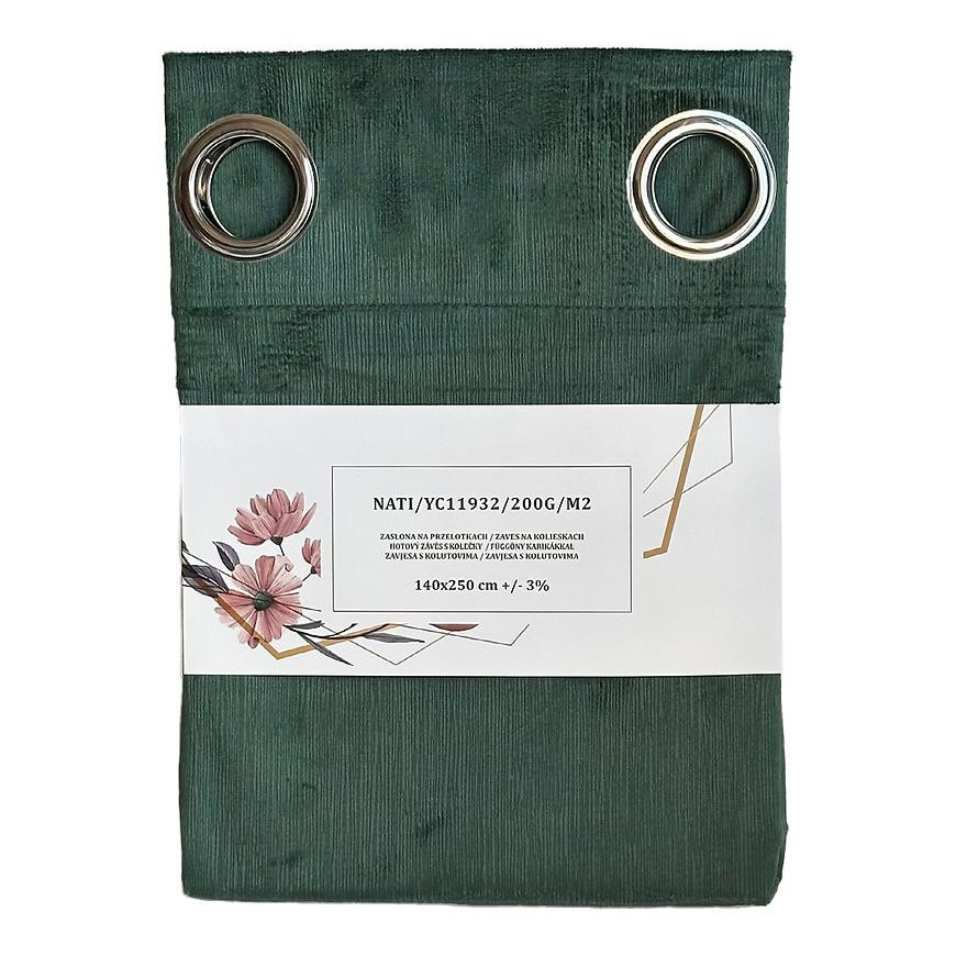 Záves na krúžkoch YC11932/200G/003/140x250 cm zelený