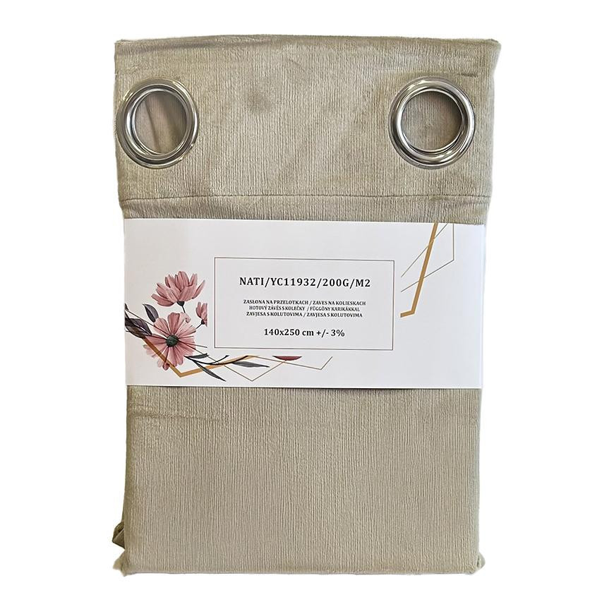 Záves na krúžkoch YC11932/200G/006/140x250 cm béžový