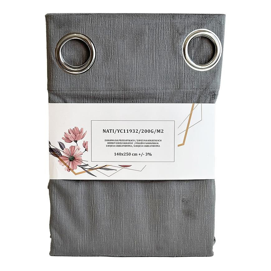 Záves na krúžkoch YC11932/200G/053/140x250 cm sivý