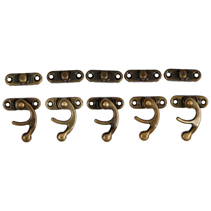 Kovové zapínanie bronz 2.8 x 3.3 cm - 5 ks
