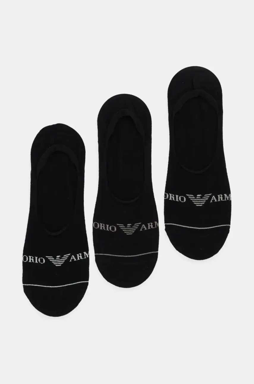 Ponožky Emporio Armani Underwear pánske, čierna farba, EM000548 AF12276