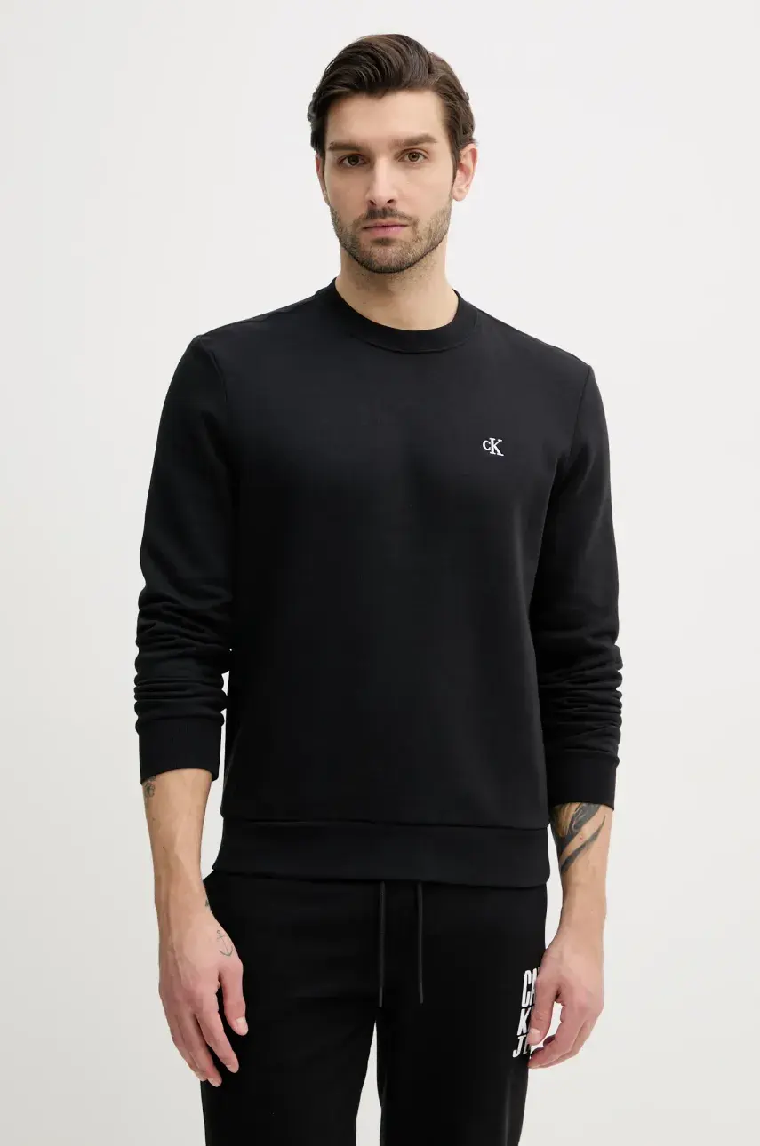 Mikina Calvin Klein Jeans pánska, čierna farba, jednofarebná, LV040QM430