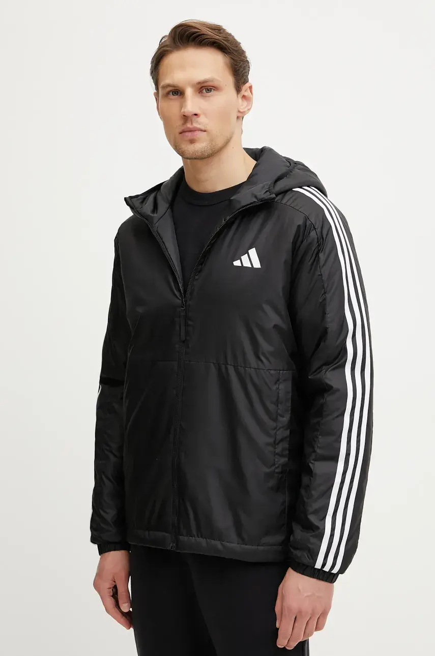 Bunda adidas Essential čierna farba, prechodná, JD1032