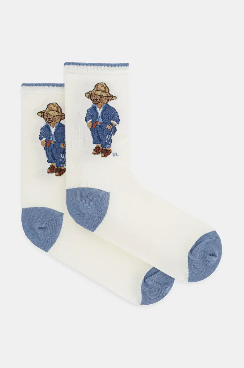 Ponožky Polo Ralph Lauren dámske, béžová farba, 455968666