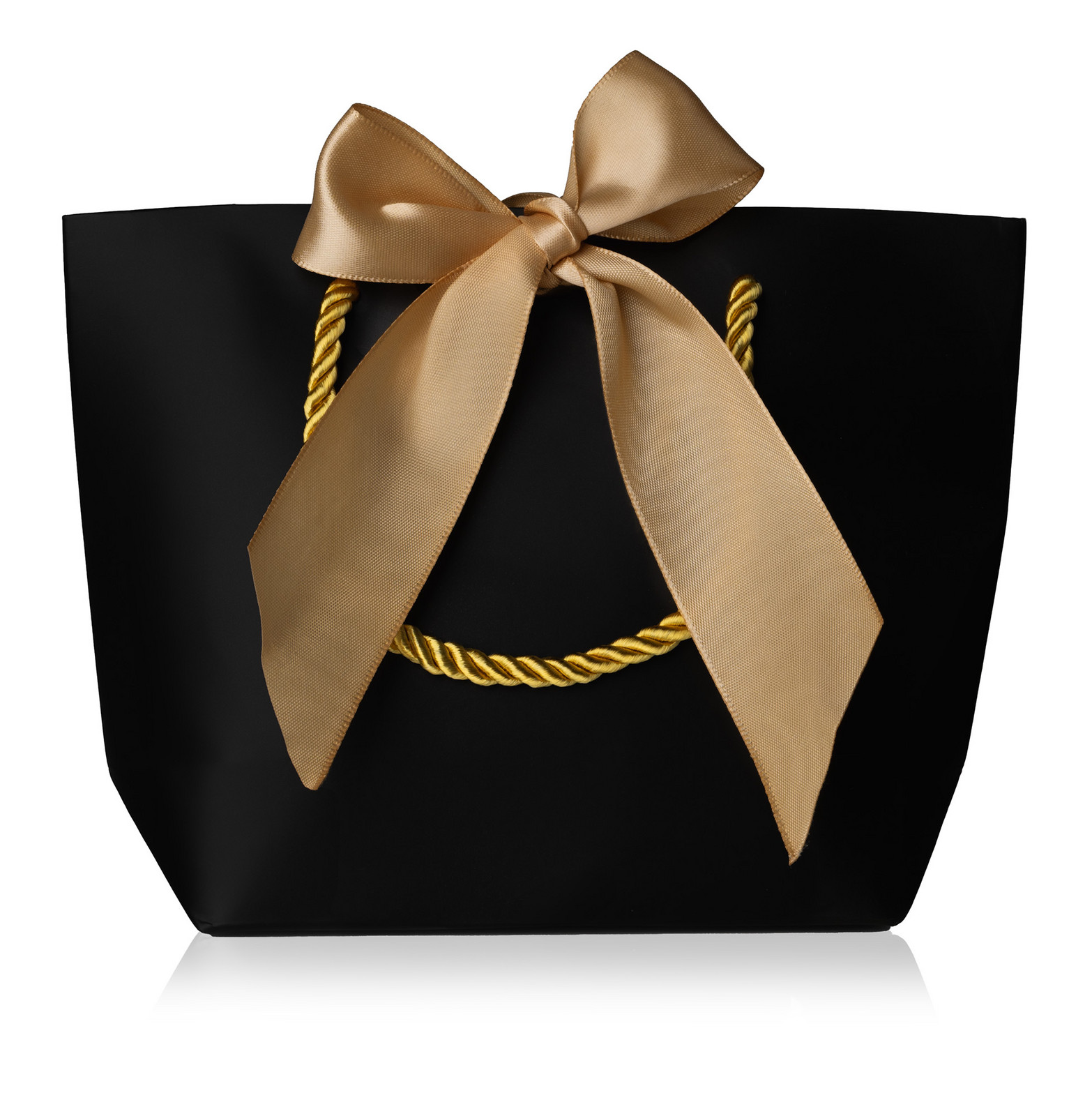 Troli Čierna darčeková taška so zlatou stuhou S