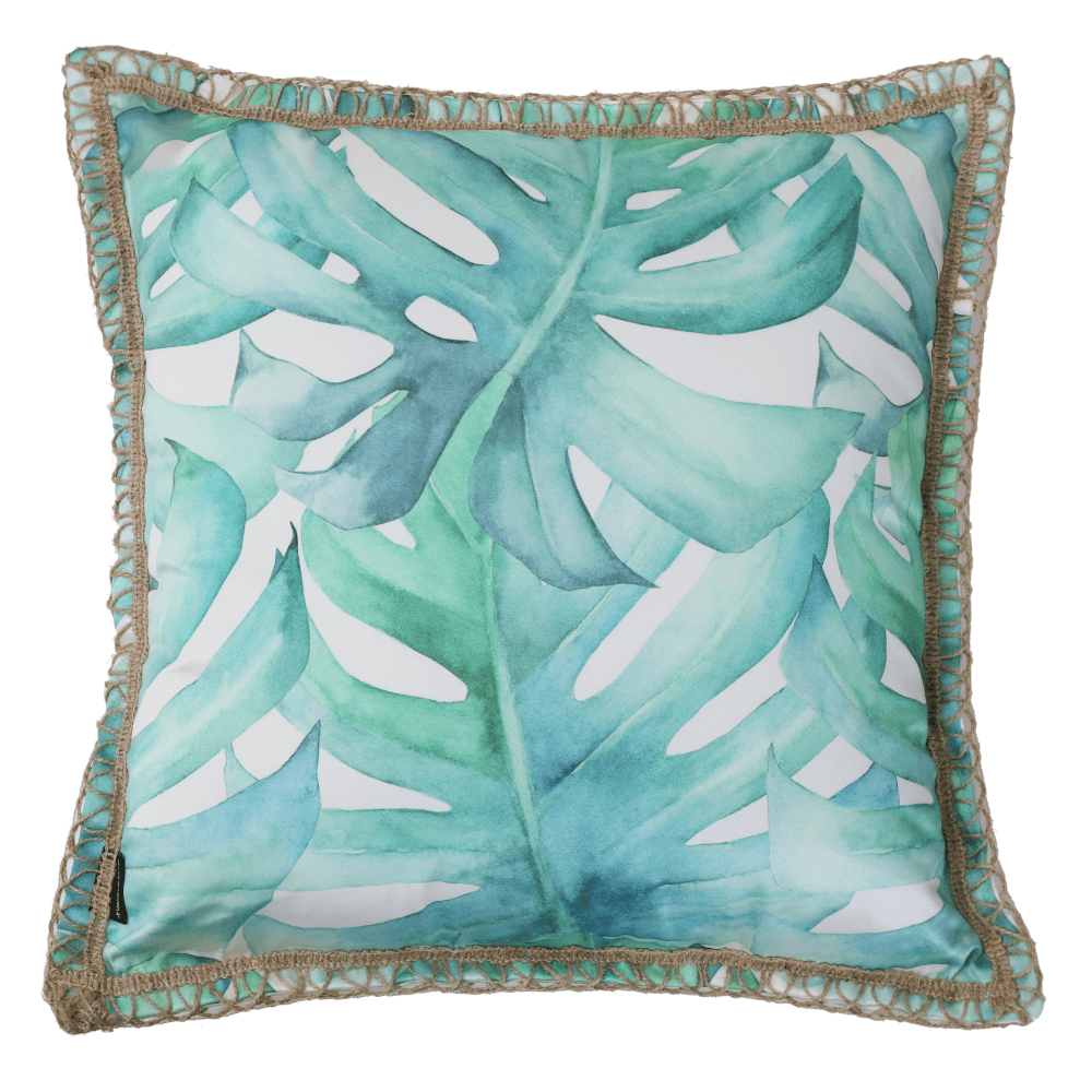 Vankúš, zelená/vzor, 45x45, UJAN TYP 1