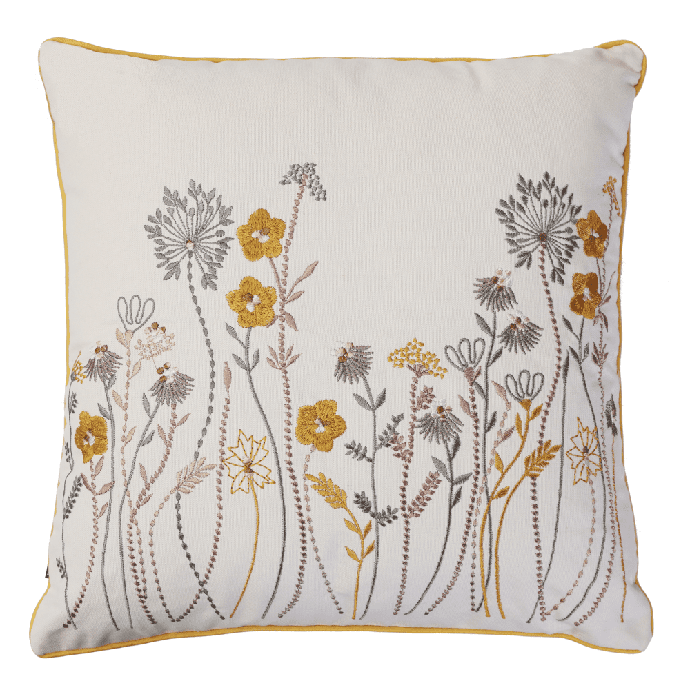 Vankúš, slonovinová/vzor, 45x45, KEYSI TYP 1