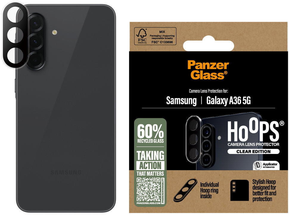 PanzerGlass Hoops Samsung Galaxy new A35 5G číre ochranné krúžky na šošovky fotoaparátu