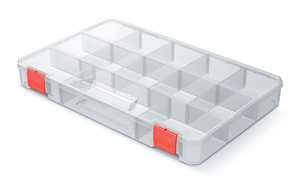 Organizér RQS BOX 35,5x23x4,1 cm transparentní/červený