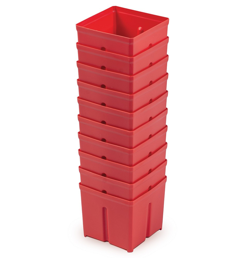 Sada 10 plastových boxů na nářadí TIGER BOX 10,5x10,5x9,7 cm červená