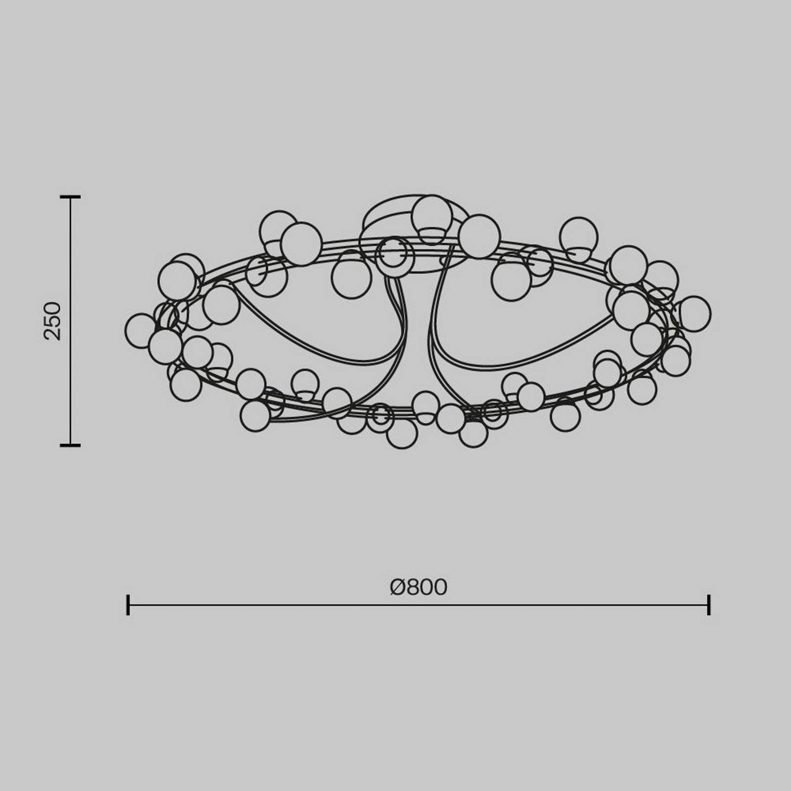 Stropné svietidlo Maytoni LED Tessara, Ø 80 cm, zlatá/biela