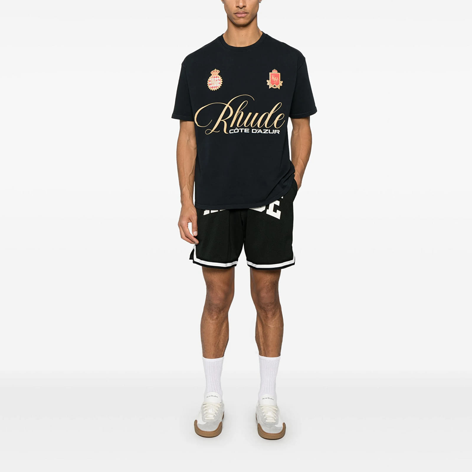 Tričko Rhude Script Crest Tee Vintage Black S