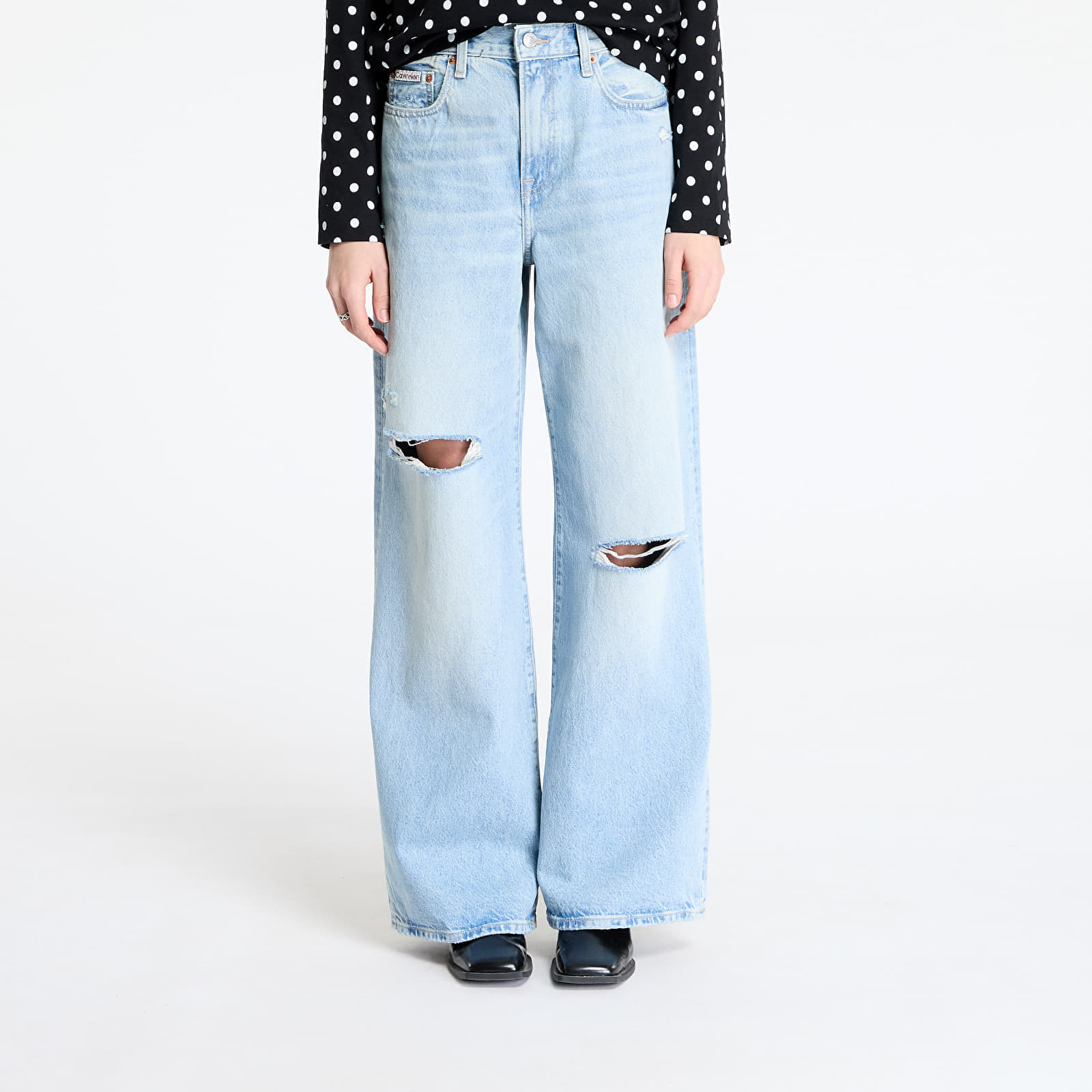 Džínsy Calvin Klein Jeans The Wide Leg Light M Jeans Blue 28