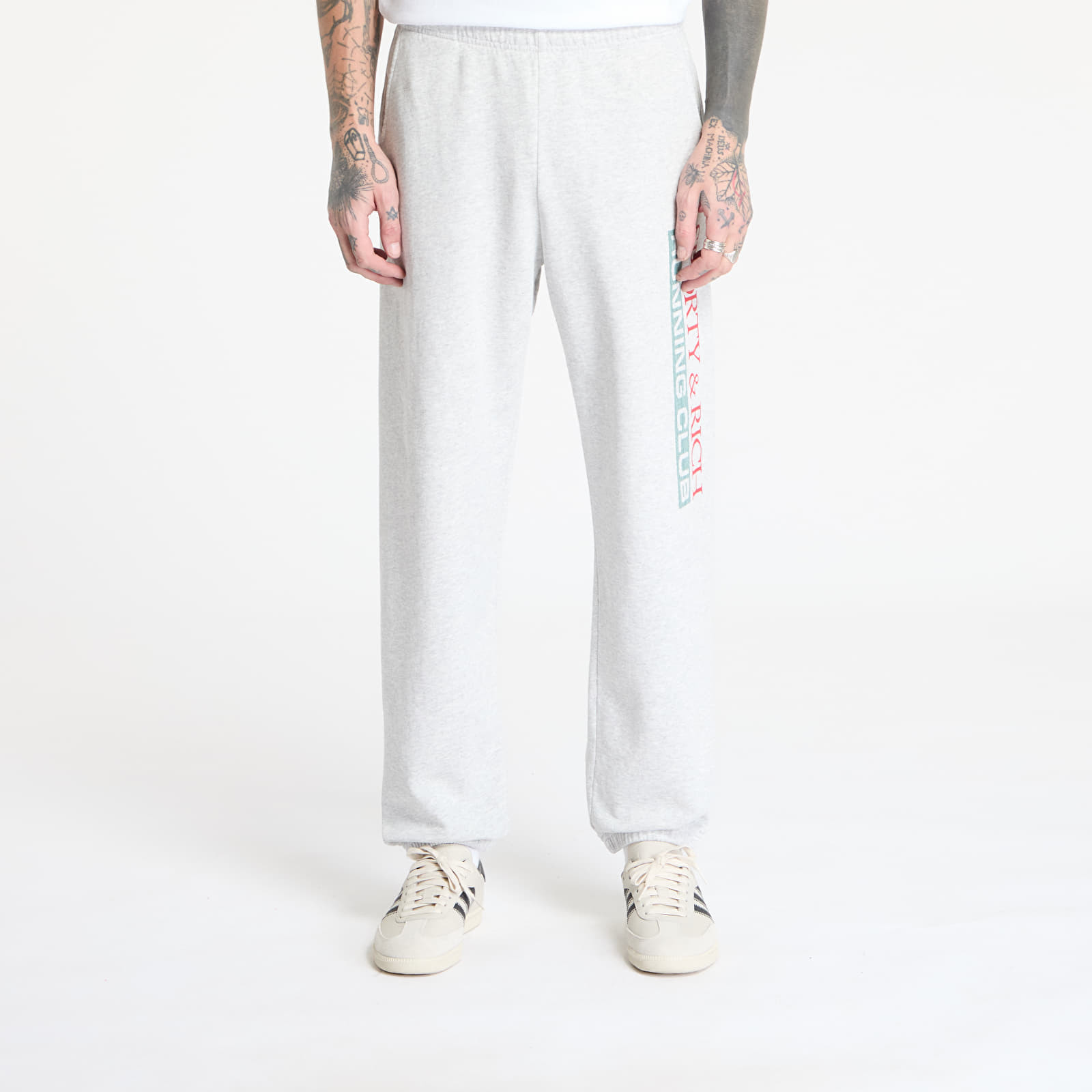 Sporty & Rich Finish Line Sweatpant UNISEX Heather Gray/ Lava/ Alpine/ Navy S