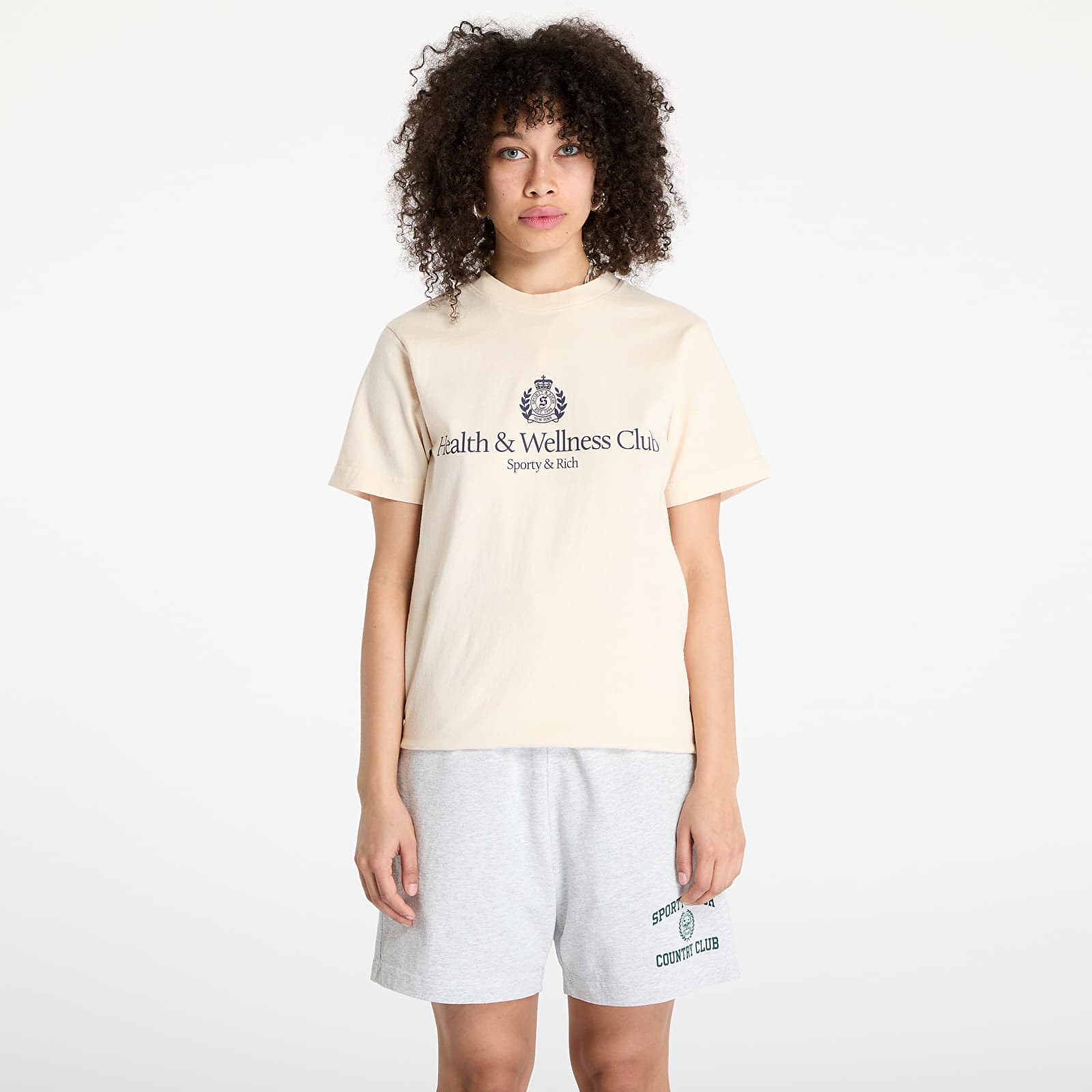 Tričko Sporty & Rich H&W Crest T-Shirt Cream S