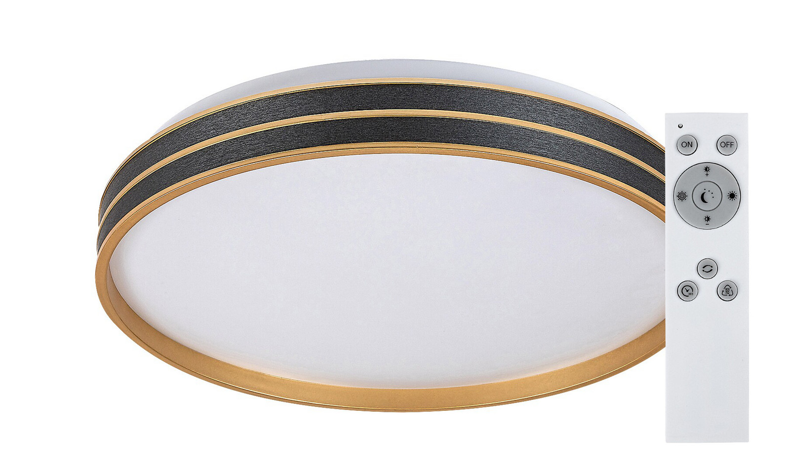 Rabalux Čierno-zlaté stropné LED svietidlo Gandor okrúhle 390mm 24W CCT s DO 71141