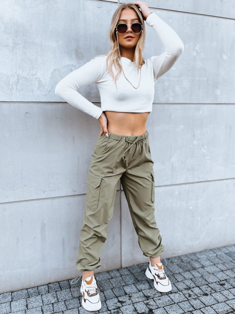 Dámske padákové nohavice ALBUS Farba zelená DSTREET