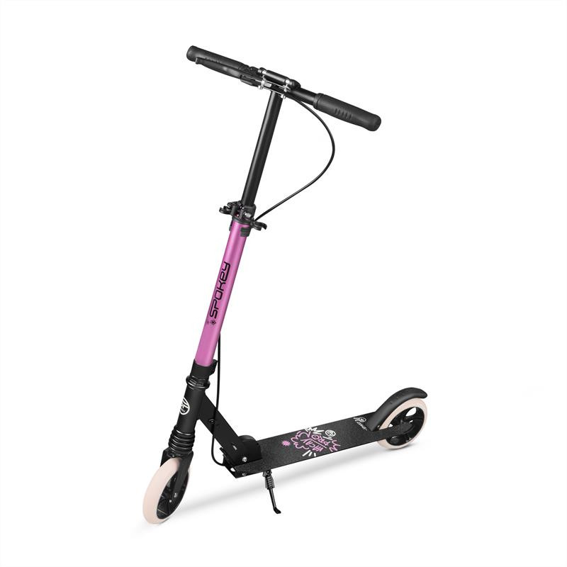 Spokey VACAY PRO Scooter with hand brake, peg 145 mm, pink