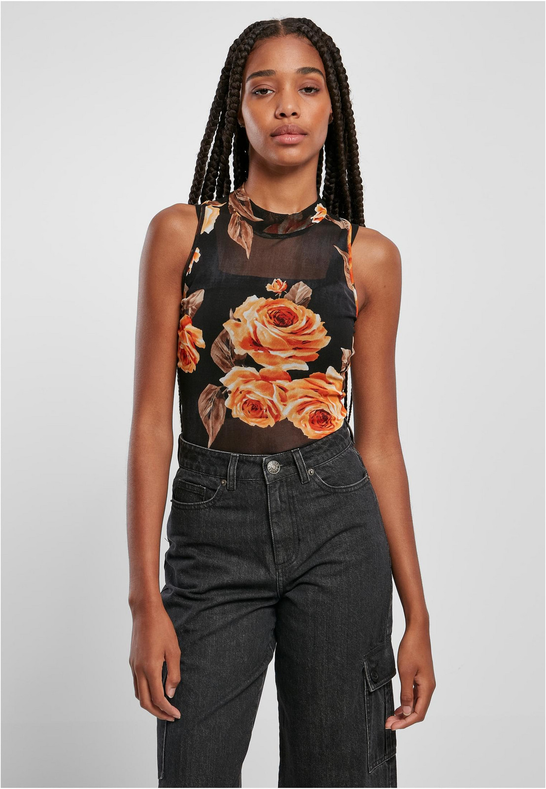 Women's sleeveless mesh mangor body