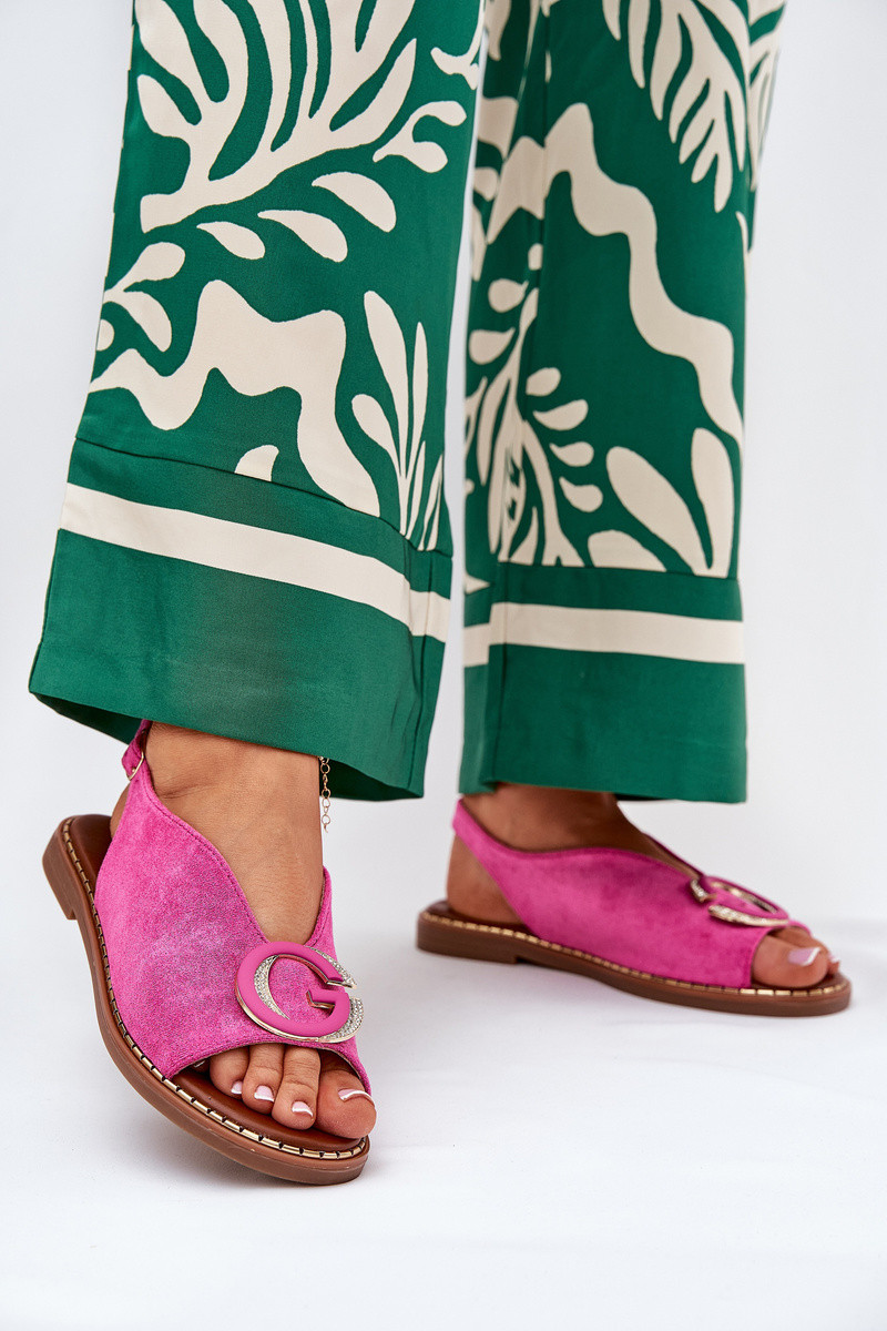 Boto Ploché Sandále S Ozdobou Ružové Haliones