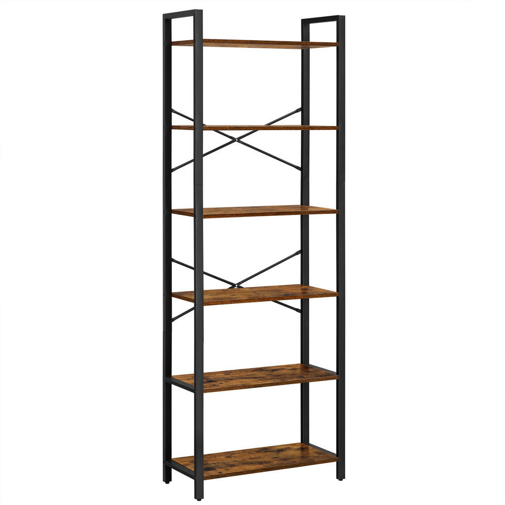 Boxxx REGÁL, hnedá, čierna, 66/186/30 cm