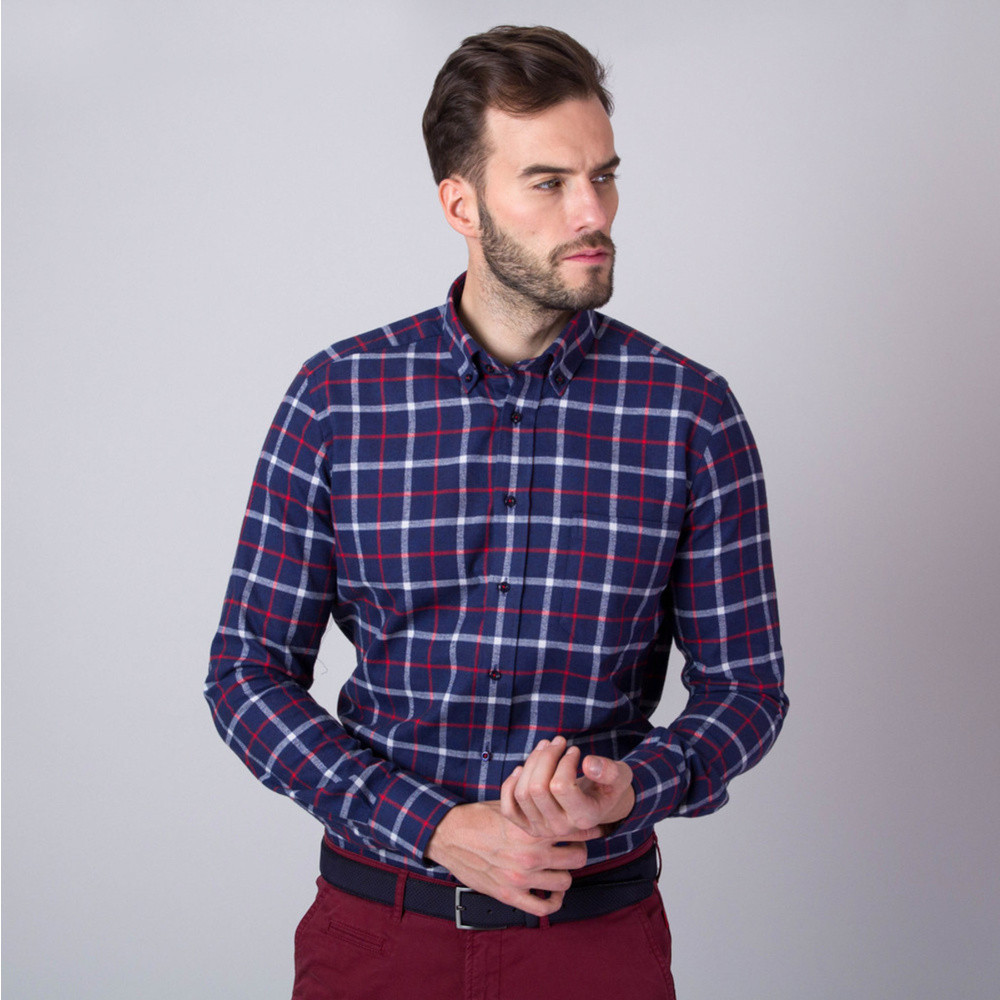 Košeľa Slim Fit s károvaným vzorom (výška 198 - 204) 9902