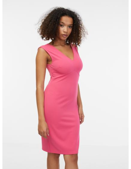 Ružové dámske šaty s rukávmi