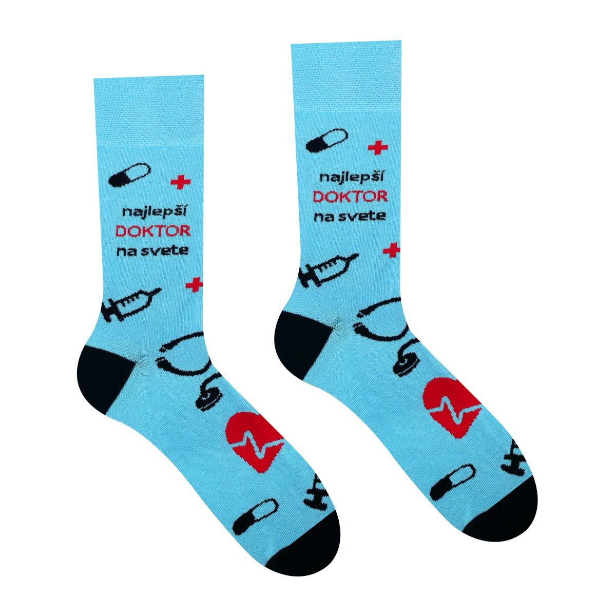Ponožky Hesty Najlepší doktor na svete - modré-čierne, 41-46