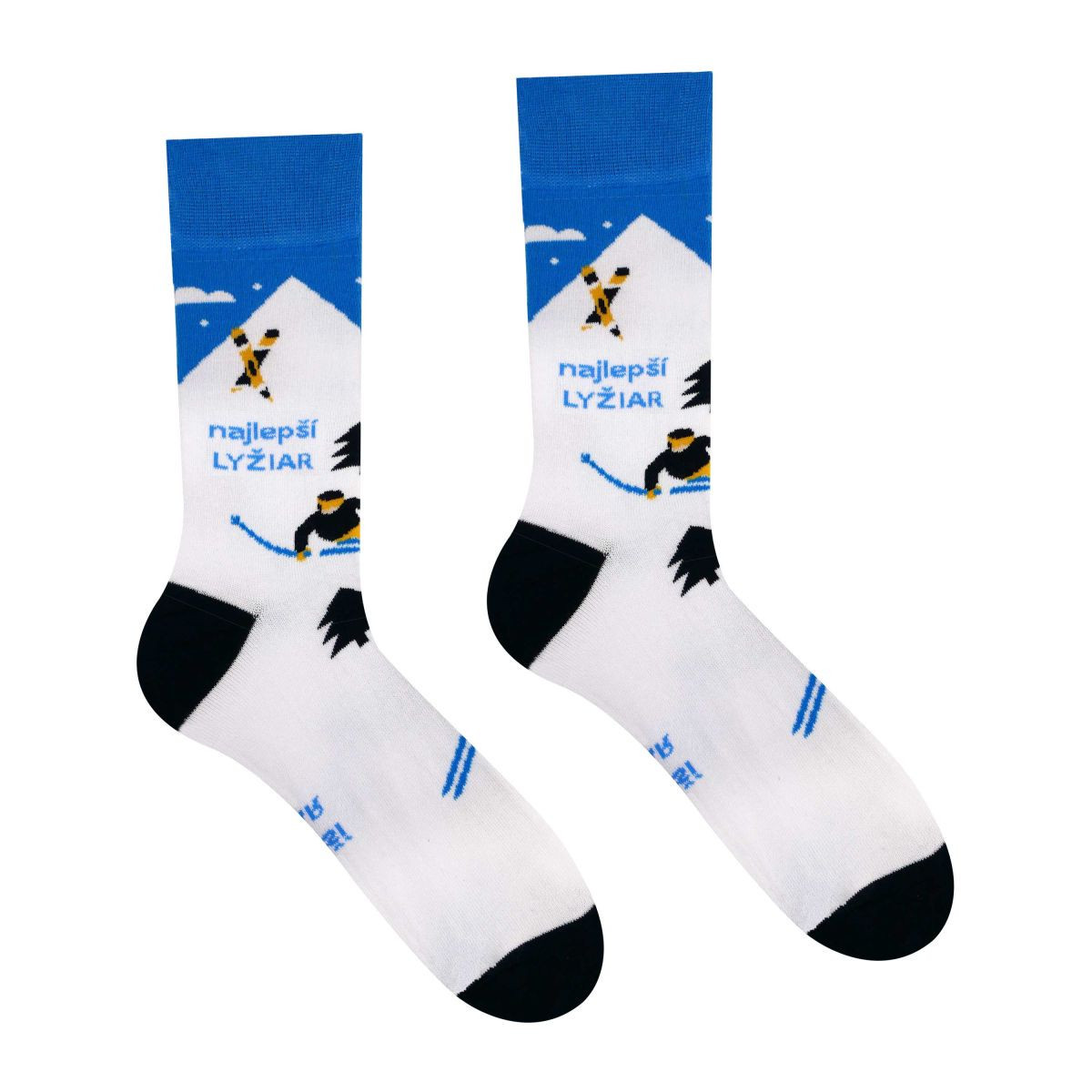 Ponožky Hesty Najlepší lyžiar - biele-modré, 41-46