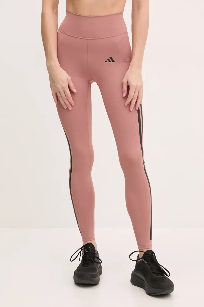 Tréningové legíny adidas Performance Optime oranžová farba, s potlačou, JI8764