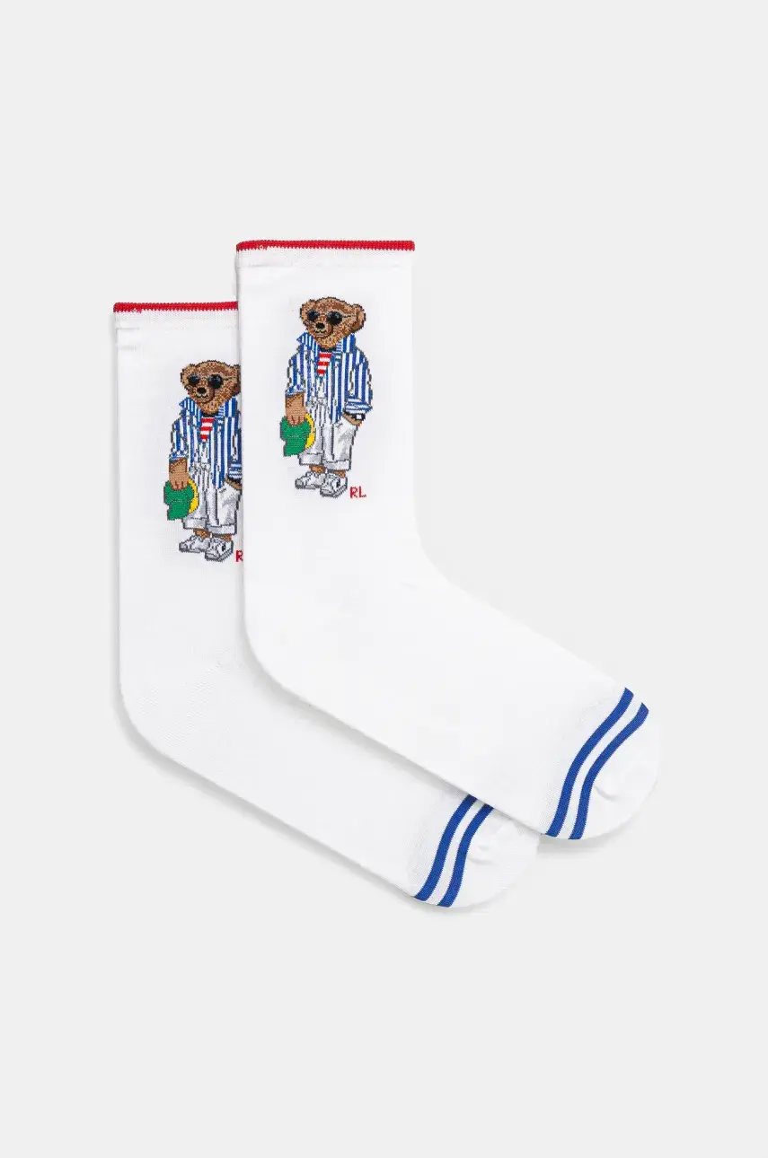 Ponožky Polo Ralph Lauren dámske, biela farba, 455968668