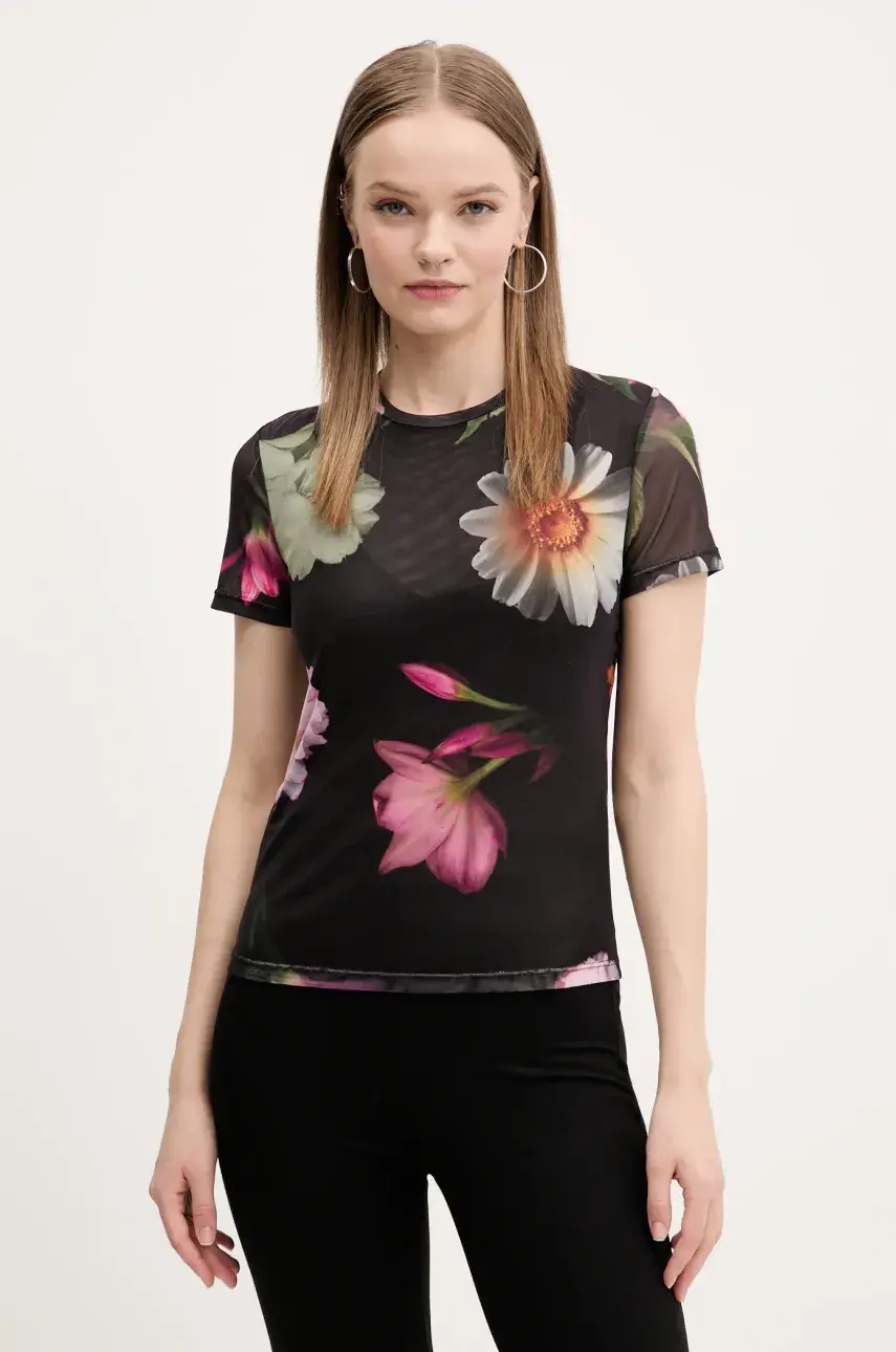 Tričko Desigual DES MOINES dámske, čierna farba, 25SWTK88