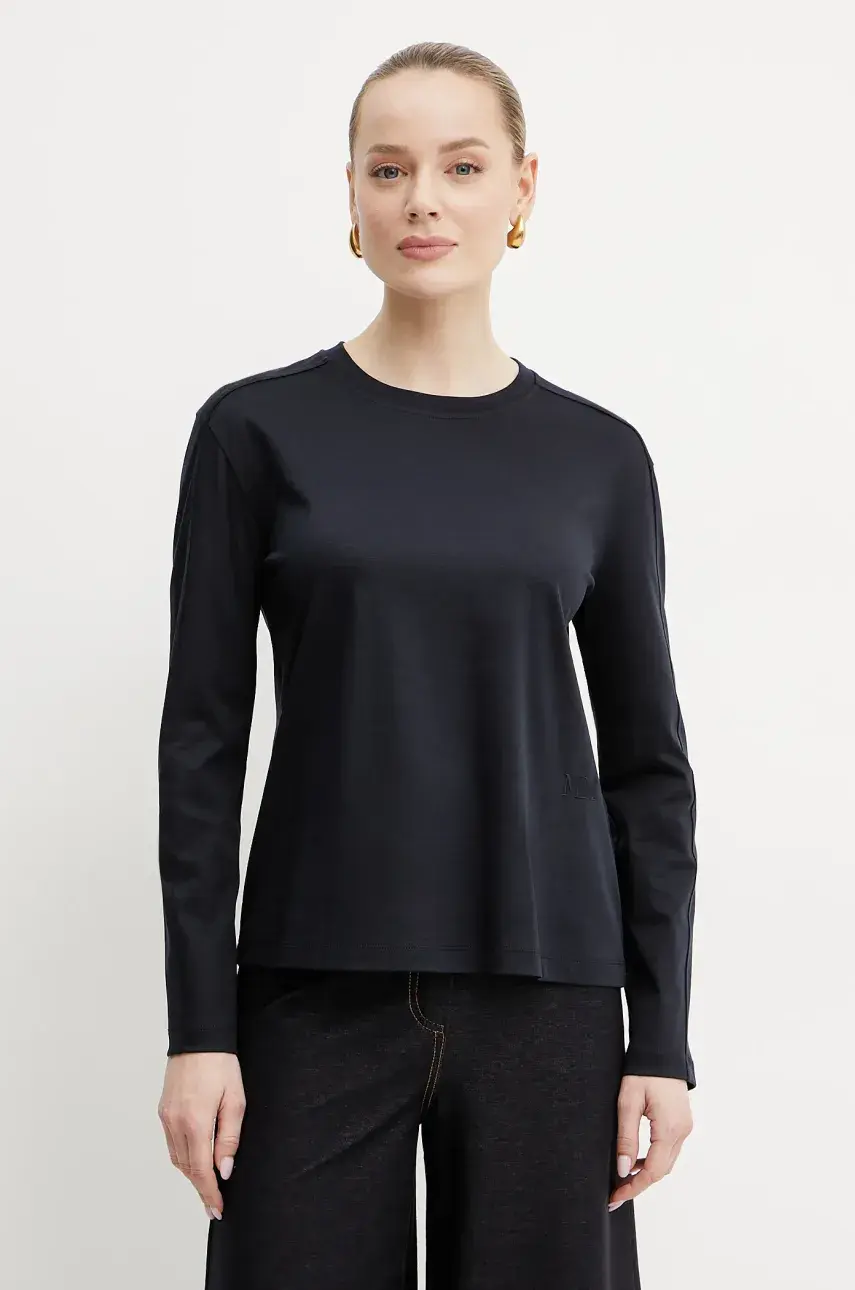 Tričko s dlhým rukávom Max Mara Leisure tmavomodrá farba, 2516941077600