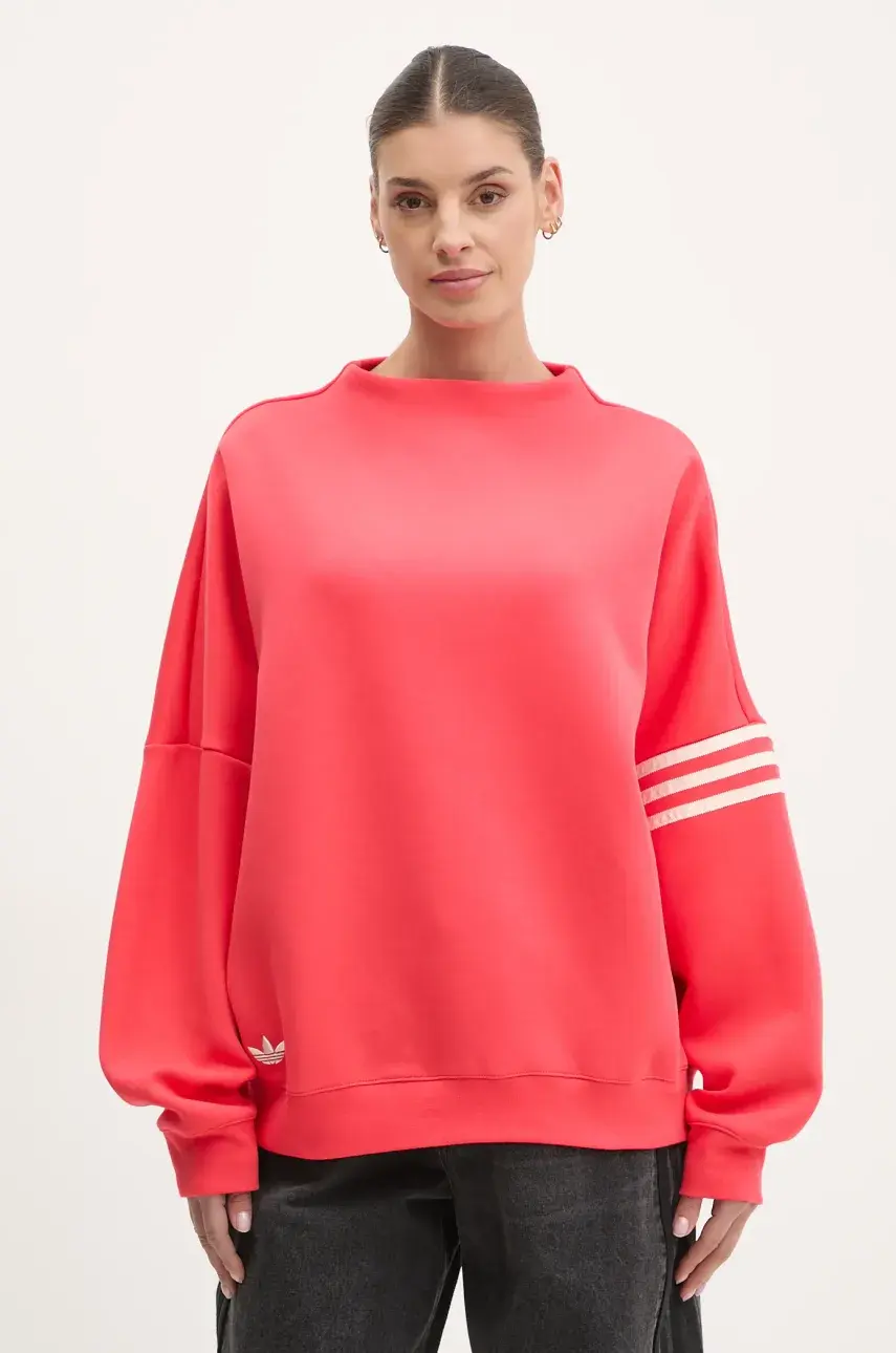 Mikina adidas Originals Neuclassics dámska, červená farba, s nášivkou, JI8521